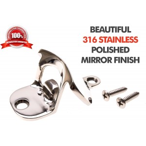 Choice Marine 316 Stainless Steel Wall Mount Bottle Opener, Marine Grade Rustproof, Includes SS Mounting Screws, for Boats, Bars, Patios, Outdoor Use