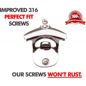 Choice Marine 316 Stainless Steel Wall Mount Bottle Opener, Marine Grade Rustproof, Includes SS Mounting Screws, for Boats, Bars, Patios, Outdoor Use