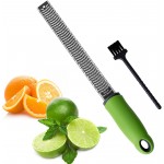 Sunkuka Pro Citrus Lemon Zester & Cheese Grater Stainless Steel - Ginger,Garlic,Potato Nutmeg,Chocolate Peeler with Cover and Cleaning Brush