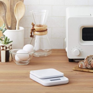 Tanita KF-200 WH Cooking Scale, Kitchen Scale, Digital Cooking, 4.4 lbs (2 kg), 0.4 oz (1 g) Unit, White