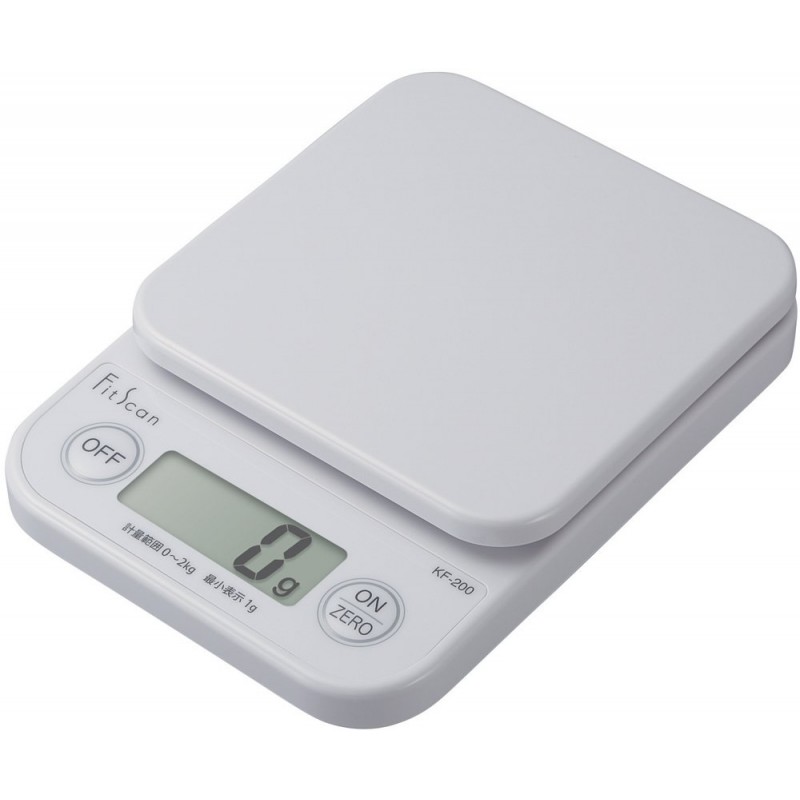 Tanita KF-200 WH Cooking Scale, Kitchen Scale, Digital Cooking, 4.4 lbs (2 kg), 0.4 oz (1 g) Unit, White