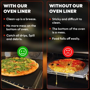 3 Pack Non-Stick Heavy Duty Oven Liners Set for Bottom of Electric Oven by Grill Magic - Thick, Heat Resistant Fiberglass Mat - Easy to Clean, Reduce Spills, Stuck Foods & Clean Up - BPA Free