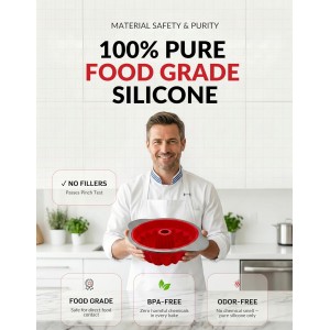 Boxiki Kitchen Premium Non-Stick Silicone Pound Cake Pan – Heavy-Duty Steel Frame, BPA & PFOA Free – Durable Fluted Cake Pan, Moldes para Gelatinas, Pasteles, Flan – No Warping, No Shape Loss