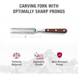 Victorinox Grand Maitre Carving Fork - Kitchen Essentials - Premium Stainless Steel Meat Carving Fork with Ergonomic Handle - Wood Handle, 6
