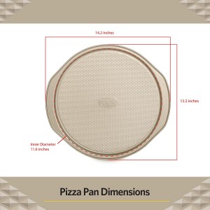 Glad Nonstick Large Pizza Pan for Oven | Round Baking Tray | Textured Cooking Sheet Crisper | Premium Bakeware Series for Home Kitchen