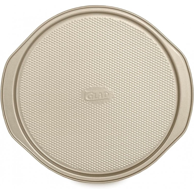 Glad Nonstick Large Pizza Pan for Oven | Round Baking Tray | Textured Cooking Sheet Crisper | Premium Bakeware Series for Home Kitchen