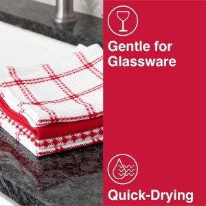 T-Fal Premium Waffle Dish Cloths: Highly Absorbent, Super Soft Long Lasting - 100% Cotton, 12