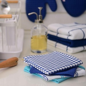 T-Fal Premium Waffle Dish Cloths: Highly Absorbent, Super Soft Long Lasting - 100% Cotton, 12