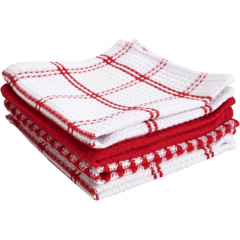 T-Fal Premium Waffle Dish Cloths: Highly Absorbent, Super Soft Long Lasting - 100% Cotton, 12