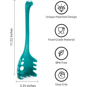 OTOTO Papa Nessie Pasta Server, Spaghetti Spoon - Food Grade & BPA Free Pasta Spoon Server - Dishwasher Safe & Heat Resistant Spaghetti Server, Pasta Fork 11.22x3.35x2.17 in