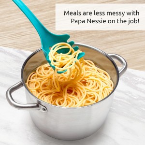 OTOTO Papa Nessie Pasta Server, Spaghetti Spoon - Food Grade & BPA Free Pasta Spoon Server - Dishwasher Safe & Heat Resistant Spaghetti Server, Pasta Fork 11.22x3.35x2.17 in