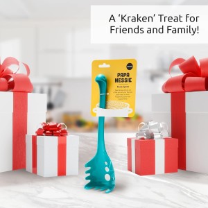 OTOTO Papa Nessie Pasta Server, Spaghetti Spoon - Food Grade & BPA Free Pasta Spoon Server - Dishwasher Safe & Heat Resistant Spaghetti Server, Pasta Fork 11.22x3.35x2.17 in