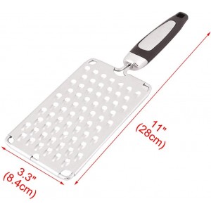 uxcell Plastic Handle Home Restaurant Vegetable Cheese Grater Zester Slicer Silver Tone