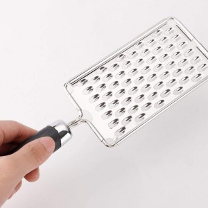 uxcell Plastic Handle Home Restaurant Vegetable Cheese Grater Zester Slicer Silver Tone