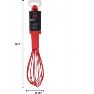 Chef Craft Premium Silicone Wire Cooking Whisk, 10.5 Inch, Red