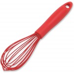 Chef Craft Premium Silicone Wire Cooking Whisk, 10.5 Inch, Red