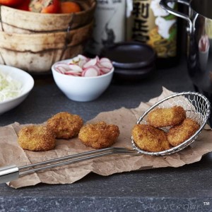 Best Utensils Asian Kitchen Stainless Steel Spider Strainer Professional Wire Skimmer with Spiral Mesh (7-Inch Strainer Basket)