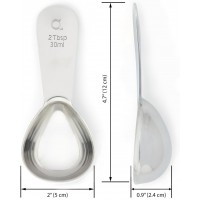 Apace Living Coffee Scoop (Set of 2) - 2 Tablespoon (2 Tbsp / 1/8 Cup / 1 oz) - The Best Stainless Steel Measuring Spoons for Coffee, Tea, and More