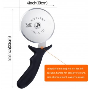 MSY BIGSUNNY Pro Pizza Cutter, Stainless Steel Pizza Cutter Wheel, with Super Sharp Pizza Slicer Dia 4-inch(10cm), Dishwasher Safe
