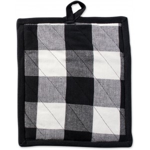 DII Buffalo Check Kitchen Collection, Classic Farmhouse Kitchen Set, Potholder, Black & White, 2 Piece