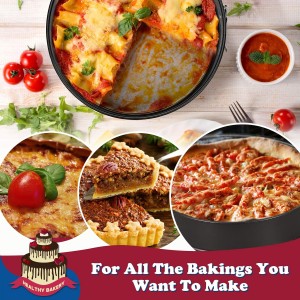 HIWARE 9 Inch Non-stick Cheesecake Pan Springform Pan with Removable Bottom/Leakproof - Black