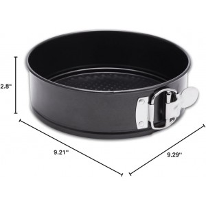 HIWARE 9 Inch Non-stick Cheesecake Pan Springform Pan with Removable Bottom/Leakproof - Black
