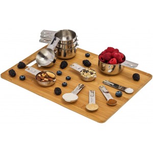 Hudson Essentials Stainless Steel Measuring Cups and Spoons Set - Stackable Set with Spout (11 Piece Set)