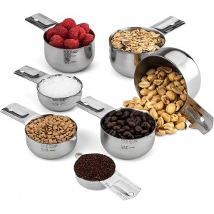 Hudson Essentials Stainless Steel Measuring Cups and Spoons Set - Stackable Set with Spout (11 Piece Set)