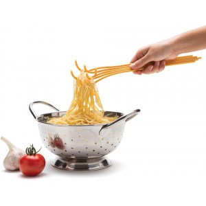 Fun Spaghetti-Shaped Plastic Spaghetti Spoon/Pasta Fork from a Series of Pasta-Inspired Kitchen Gadgets | Cool Pasta Spoon to Claw and Serve Pasta | Original Kitchen Accessories | by Monkey Business