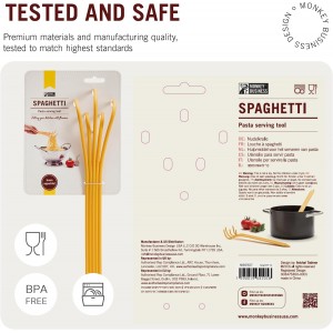 Fun Spaghetti-Shaped Plastic Spaghetti Spoon/Pasta Fork from a Series of Pasta-Inspired Kitchen Gadgets | Cool Pasta Spoon to Claw and Serve Pasta | Original Kitchen Accessories | by Monkey Business