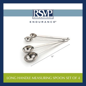 RSVP International Measuring Spoons, Long, Stainless Steel