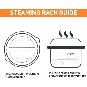TamBee 8 Inch Cooking Rack Round 304 Stainless Steel Cooling Racks Baking and Cooling Steaming Rack w Stand Cookware for Air Fryer Pressure Cooker Canning 2Pcs