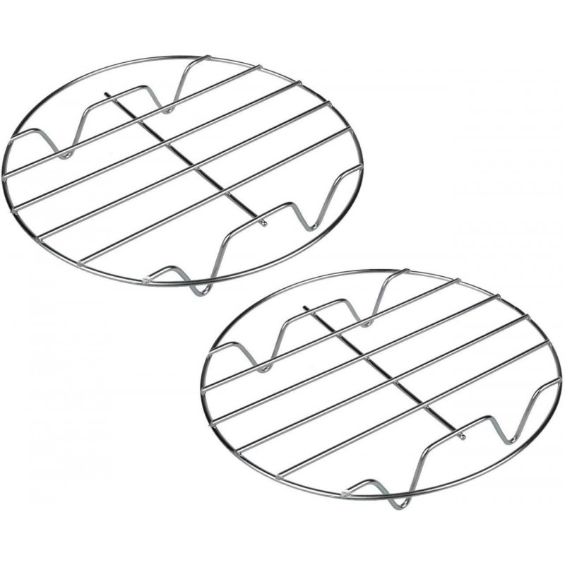 TamBee 8 Inch Cooking Rack Round 304 Stainless Steel Cooling Racks Baking and Cooling Steaming Rack w Stand Cookware for Air Fryer Pressure Cooker Canning 2Pcs