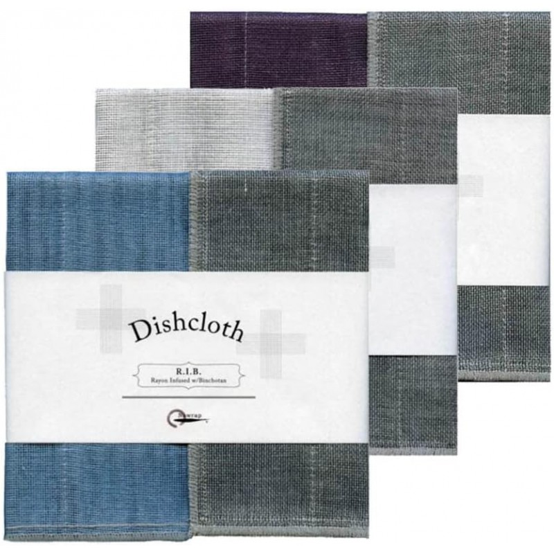 Nawrap Binchotan Charcoal Dishcloths, Naturally Anti-Odor, Set of 3, Aqua, White & Purple