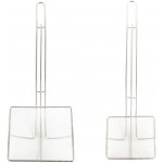 Fine Mesh Deep Fryer Oil Skimmer/Strainer – Professional Set of Two - One 7” And One 5” Square Cooking Skimmers