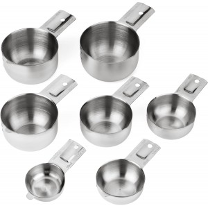 Hudson Essentials Stainless Steel Measuring Cups Set - Stackable Set with Spout