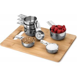 Hudson Essentials Stainless Steel Measuring Cups Set - Stackable Set with Spout