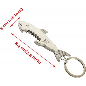 SWATOM Shark Keychain Zinc Alloy Bottle Opener Beer Opener Tool Key Tag Chain Ring Accessories