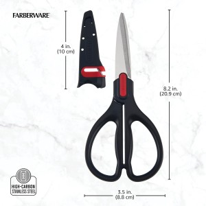 Farberware Self-Sharpening Stainless Steel All-Purpose Shears with Edgekeeper Sleeve