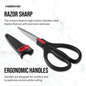 Farberware Self-Sharpening Stainless Steel All-Purpose Shears with Edgekeeper Sleeve