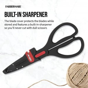 Farberware Self-Sharpening Stainless Steel All-Purpose Shears with Edgekeeper Sleeve