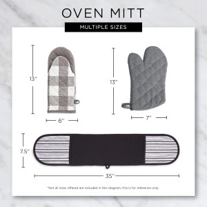 DII 100% Cotton Solid Chambray Kitchen Set, Oven Mitts, Blue, 2 Piece