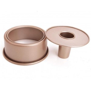 CANDeal 8 inch Angel Food Cake Pan,Fluted Cake Pan,Carbon Steel Non-stick Round Cake Pan, Removable Base