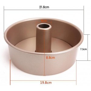 CANDeal 8 inch Angel Food Cake Pan,Fluted Cake Pan,Carbon Steel Non-stick Round Cake Pan, Removable Base