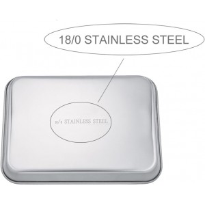 TeamFar Toaster Oven Tray and Rack Set, 9.3’’ x 7’’ x 1’’, Stainless Steel Toaster Oven Pan Broiler Pan, Non Toxic & Healthy, Easy Clean & Dishwasher Safe