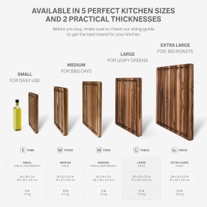 Cutting Board - Large (L) Wood Cutting Board with Juice Groove - Holiday Gift Ideas for Men and Women - Gift-Ready, Reversible, Edge Grain Wood, Knife Friendly - FSC Certified