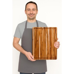 Cutting Board - Large (L) Wood Cutting Board with Juice Groove - Holiday Gift Ideas for Men and Women - Gift-Ready, Reversible, Edge Grain Wood, Knife Friendly - FSC Certified