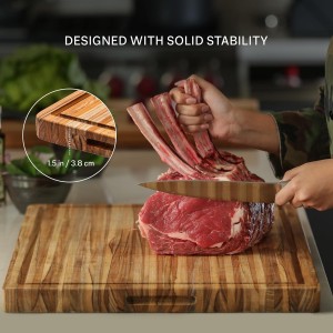 Cutting Board - Large (L) Wood Cutting Board with Juice Groove - Holiday Gift Ideas for Men and Women - Gift-Ready, Reversible, Edge Grain Wood, Knife Friendly - FSC Certified