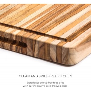 Cutting Board - Large (L) Wood Cutting Board with Juice Groove - Holiday Gift Ideas for Men and Women - Gift-Ready, Reversible, Edge Grain Wood, Knife Friendly - FSC Certified