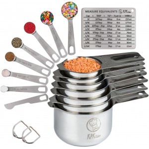 Stainless Steel Measuring Cups and Spoon...